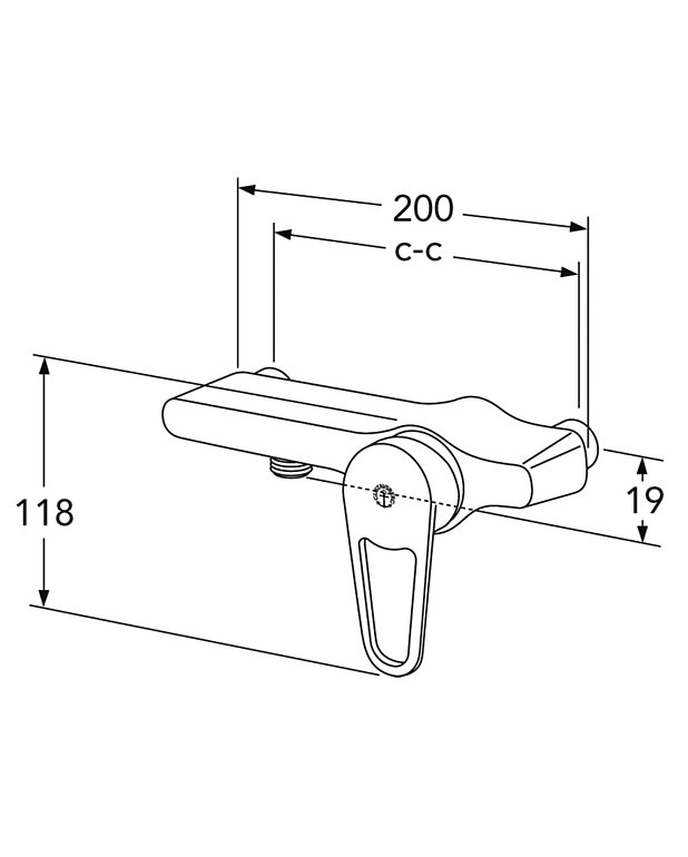 Shower mixer New Nautic - Drawing - Gustavsberg_Shower_mixer_single_lever_Nautic_connection_down.jpg