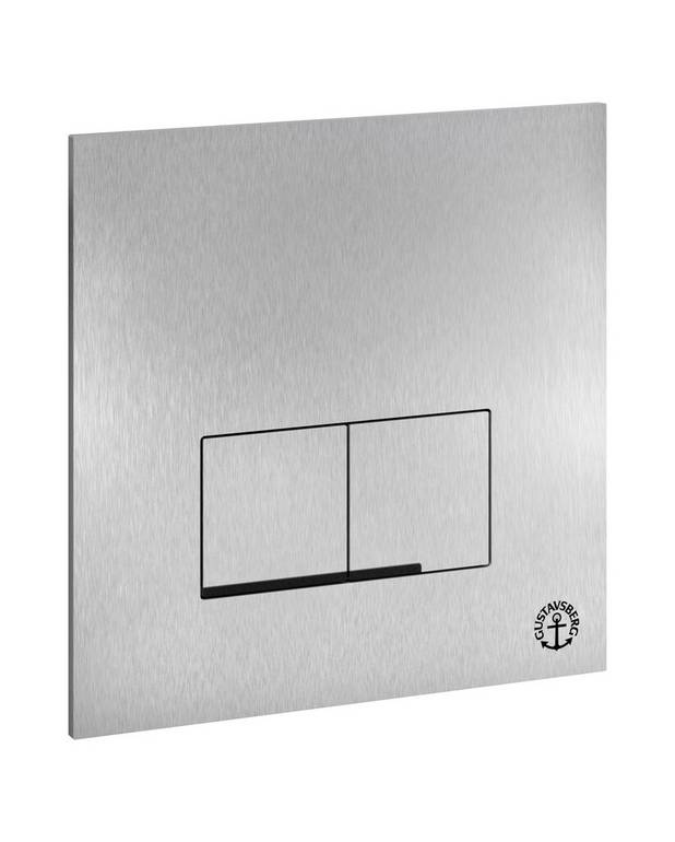 Toalettknapp for fikstur XS – veggknapp, rektangulær - Produsert i rustfritt metall
For frontmontering på Triomont XS
Finnes i ulike farger og materialer