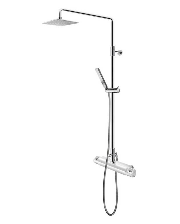Shower faucet Nautic - thermostat - Safe Tough reduces the heat on the front of the faucet.
Maintains even water temperature upon pressure and temperature changes
Telescopically adjustable height 920-1320 mm