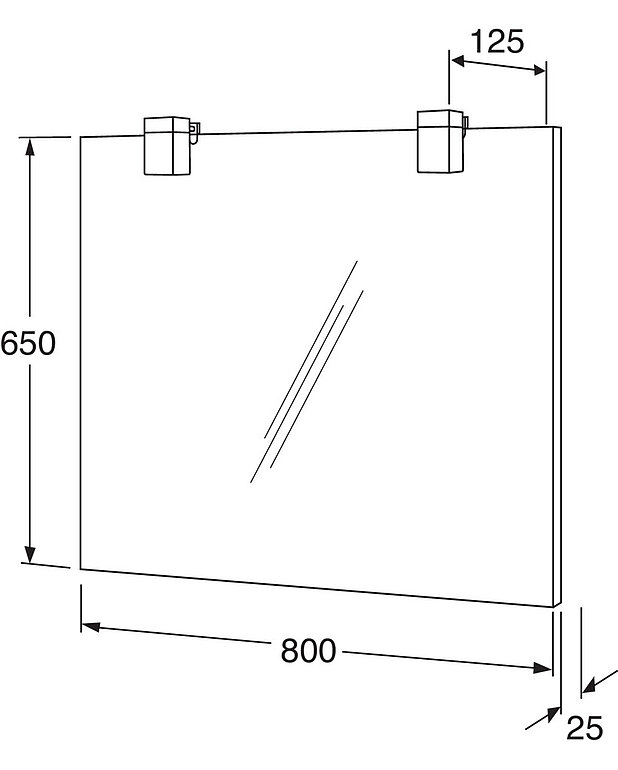 Peili Artic - 80 cm - Tarkoitettu kiinteään seinäasennukseen IP44-luokka LED-lamput