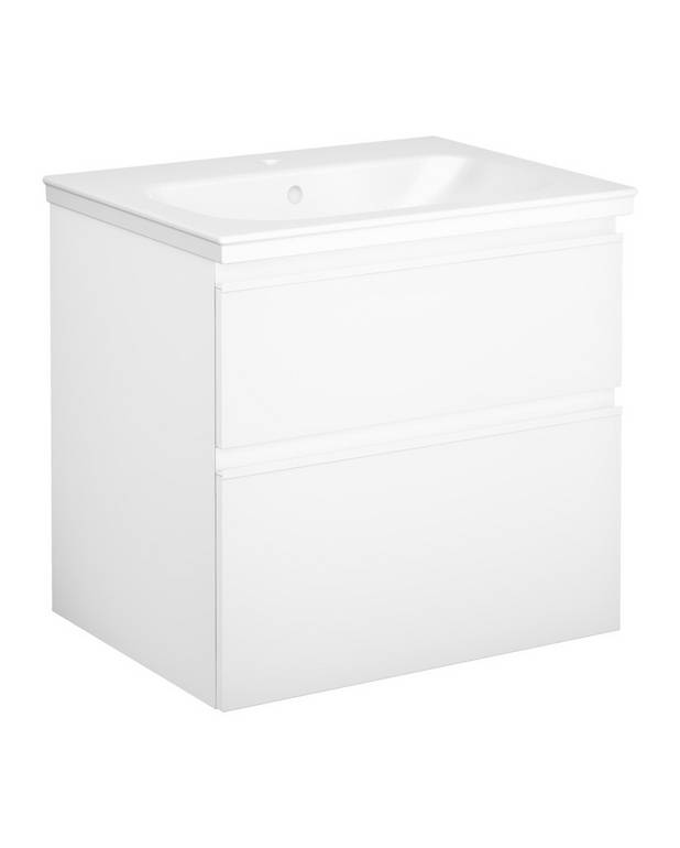 Bathroom cabinet Artic - 60 cm - Fully extendable drawers with soft closing
Washstand water trap that saves space in cabinet 
Manufactured in moisture resistant materials
