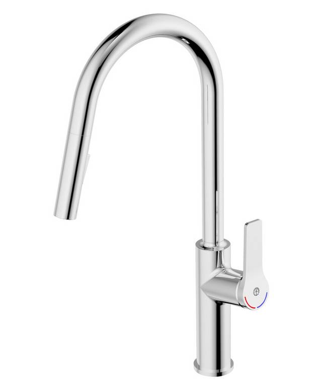Kitchen mixer Epic - Pull out - With pull out handshower
Soft move, technology for smooth and precise handling
Eco-flow for water and energy efficiency