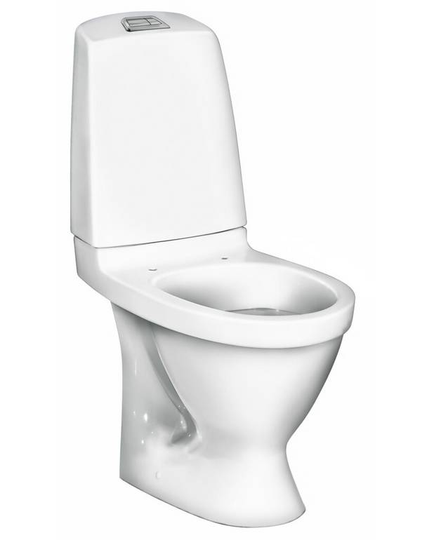 Toalettstol Nautic 5510L - dolt p-lås - Städvänlig och minimalistisk design
Låg spolknapp i snygg design
Ceramicplus: städa snabbt & miljövänligt