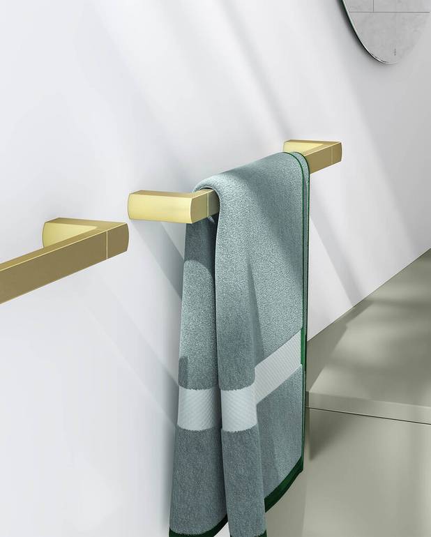 Towel bar Square - An exclusive design with straight lines and rounded corners
Can be screwed or glued
Made of brass