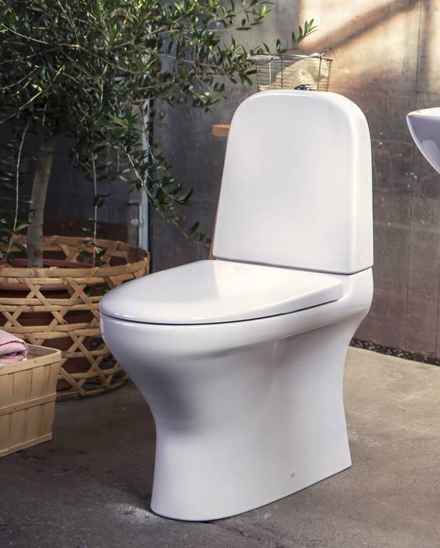 Toilet Estetic 8300 -  hidden S/P-trap, Hygienic Flush - Organic design with easy-to-clean surfaces
Hygienic Flush: open flush rim for easier cleaning
Ceramicplus: quick & eco-friendly cleaning