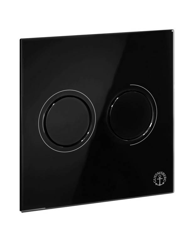 Vandens nuleidimo mygtukas potinkiniam rėmui XS – sieninė plokštelė, apvali - Gaminama iš juodo stiklo
Tvirtinti priekyje ant „Triomont XS“
Galima rinktis skirtingų spalvų ir medžiagų
