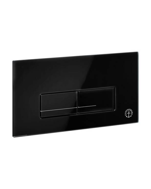 Toalettknapp for fikstur XT – toppknapp, rektangulær - Pen design i svart glass
For toppmontering på Triomont XT