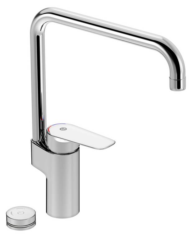 Kitchen mixer Atlantic - high spout - Works as a standard mixer manually
Fully digital with on / off, water flow and temperature regulation
Multi colored LED-light