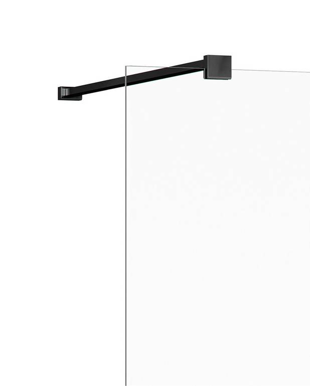Sienas stiprinājums, 140 cm, melns - Pagarina dušas sienas atveri līdz 140 cm