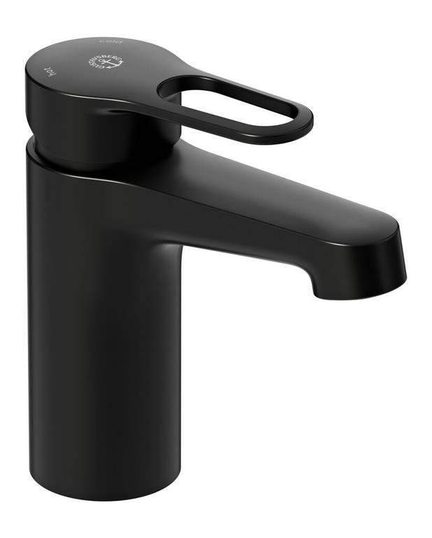 Washbasin mixer Skandic - Hidden aerator with coin slot grip for easy cleaning
Lever with clear marking for hot and cold water
Soft move, technology for smooth and precise handling