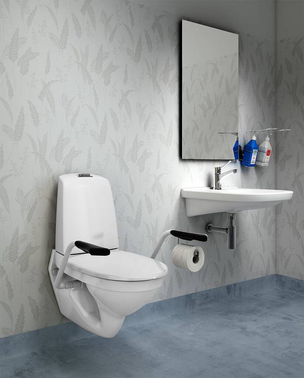 Vägghängd toalett Nautic 1522 - med cistern, Hygienic Flush - Städvänlig och minimalistisk design
Utrymme bakom tank för enklare rengöring
Med öppen spolkant för enklare rengöring