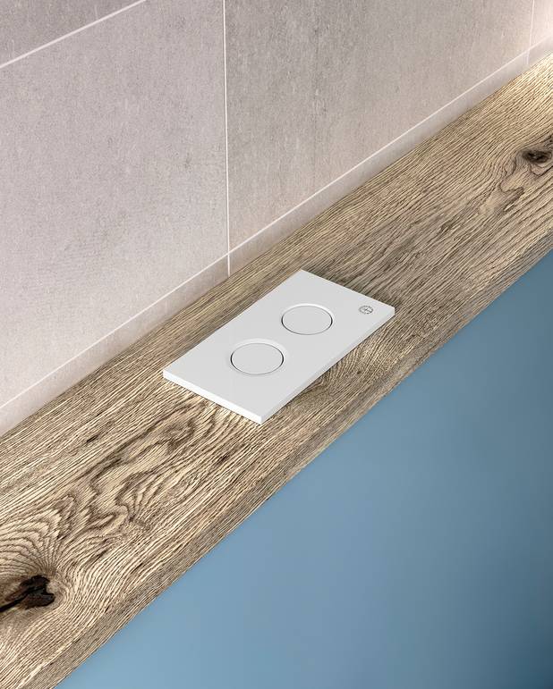Flush button for fixture XT - wall control panel, round - Manufactured in white plastic
For top installation on Triomont XT
Available in different colours and materials
