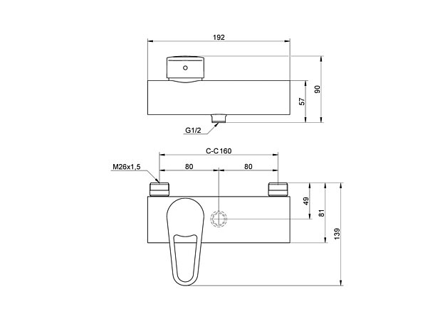Shower mixer New Nautic - Single lever - Grip-friendly lever with clear color marking for hot and cold water
Soft move, ceramic package with smooth and precise operation
Eco-stop, adjustable maximum flow limitation