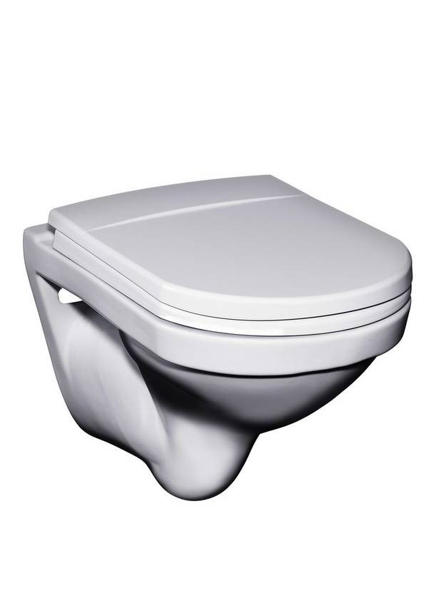 Vägghängd toalett Logic 5693 - Passar med våra Triomontfixturer
Ceramicplus: städa snabbt & miljövänligt
Flexibelt bultavstånd c-c 180/230 mm