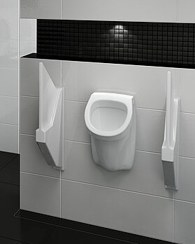 Urinal 7G50 - exposed plumbing connection - Hygienic, durable and densely sintered sanitary ware