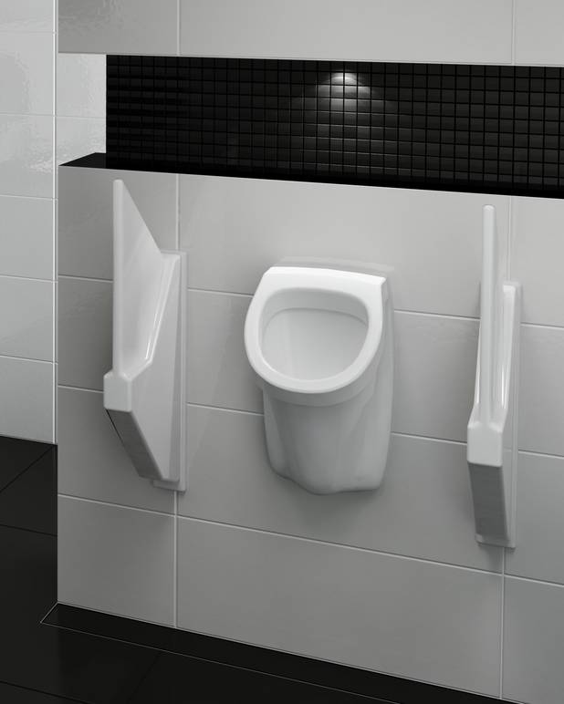 Pisuārs - 7G50 ar atvērtu ūdens savienojumu - Vienlīdz piemērots gan sabiedriskajām tualetēm, gan tualetēm dzīvojamajās mājās.