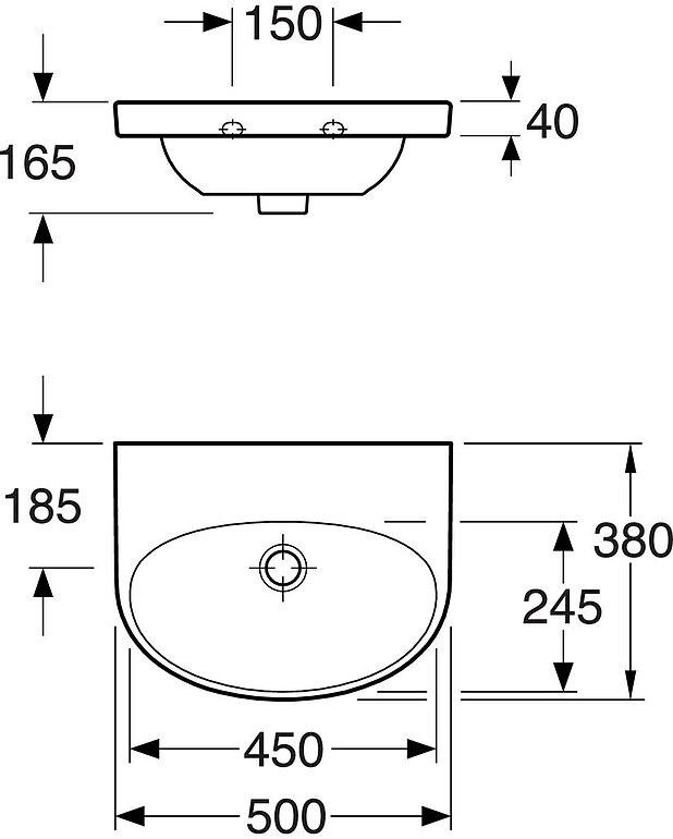 Kylpyhuoneen pesuallas Nautic 5550 – pulttikiinnitys 50 cm - Mittapiirros - Gustavsberg_Washbasin__Nautic__Care_5550__500mm__no_taphole-1300x1620.jpg