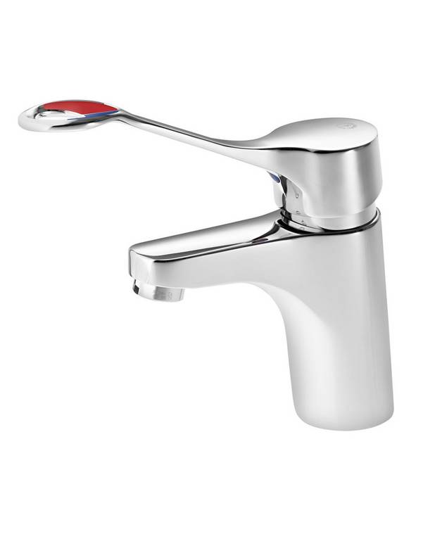 Håndvaskarmatur Care - Indeholder mindre end 0,1 % bly
Med soft-pex slanger for enklere vandtilslutning 
Laminær strålesamler (uden luftindtag)