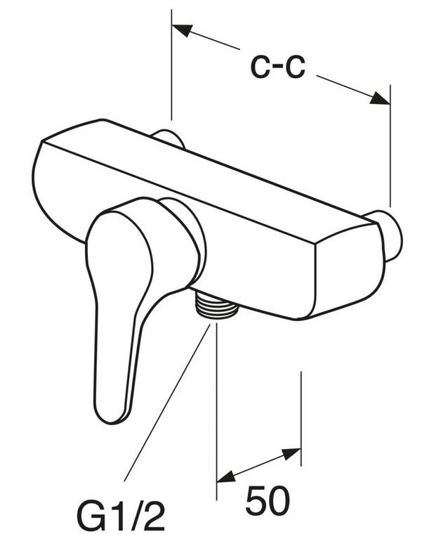 Shower mixer Nautic - single-lever - Adjustable comfort flow can be activated as needed
Adjustable max temperature for increased scald protection
Can be adjusted for universal accessibility with extended lever