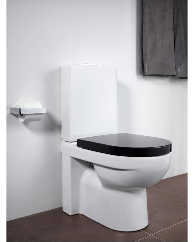 Toilet Artic 4300 - integrated S-trap - Design with straight lines at right angles
Can be mounted near wall
Ceramicplus: fast & environmentally friendly cleaning