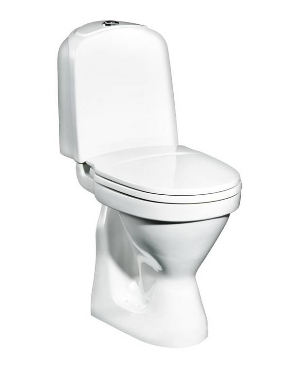 Toilet Nordic 2350 - P-trap, high model - Elevated seat height for greater comfort
Can be fitted with armrest