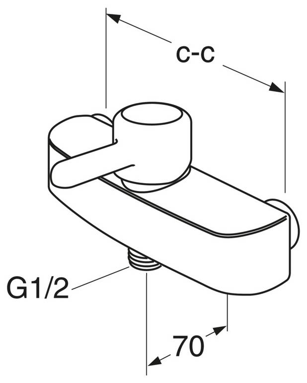 Shower faucet Logic - single-lever - Combine with spout for kitchen or bathroom sinks or bathtubs
Plugged connections for extra water outlets
Optional coloured levers