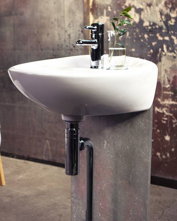 Small bathroom sink Estetic 410350 - for bolt mounting 50 cm - Completely concealed brackets for neat installation
Porcelain push-down valve
Ceramicplus for quick, eco-friendly cleaning