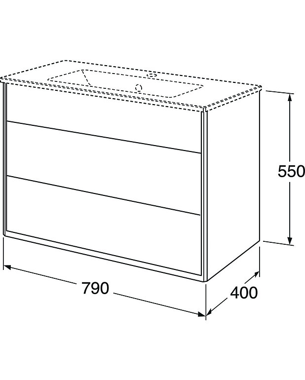 Allaskaappi Graphic – 80 cm - Mittapiirros - GB71GCVU80xx00_drawing.jpg