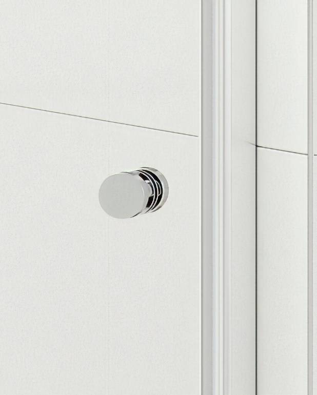 „Round“ dušo durų rinkinys - Uždėti durų profiliai - greitas ir paprastas montavimas
Keičiama durų atidarymo kryptis - galima montuoti dešinėje arba kairėje
Poliruoti profiliai ir durų rankenos