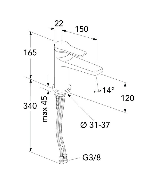 Valamusegisti Epic - Joonis - GB41219951-Epic-Washbasin-mixer-drawing.jpg