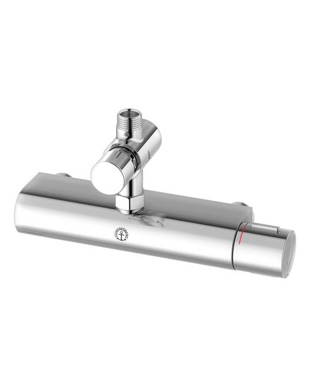 Suihkusekoitin New Nautic – termostaatti - Preset flushing time ~ 30 sek.
Flow 9 l/min at 3 bar
Built-in automatic hot water block for scald protection