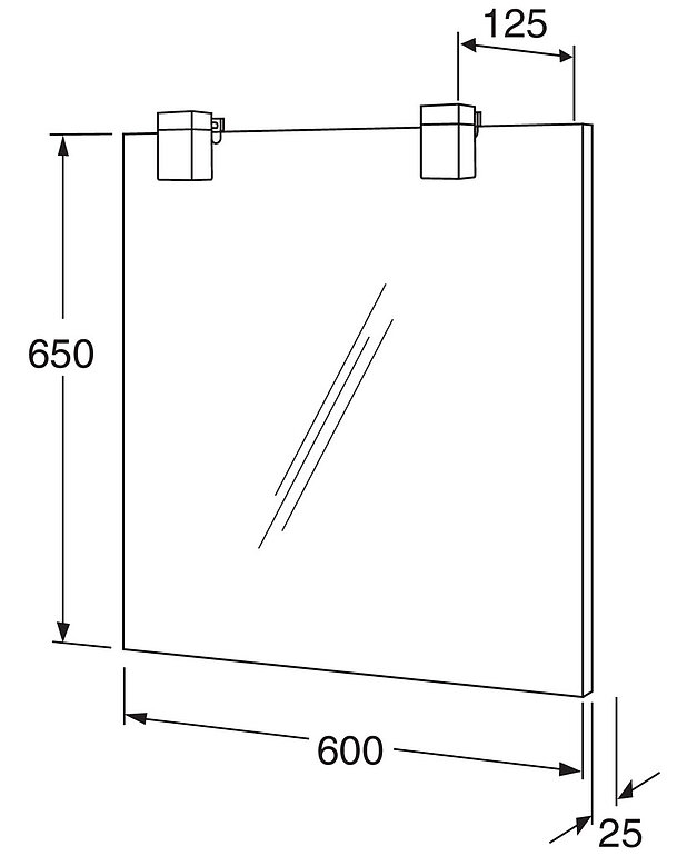 Peili Artic - 60 cm - Tarkoitettu kiinteään seinäasennukseen
IP44
LED-lampuilla