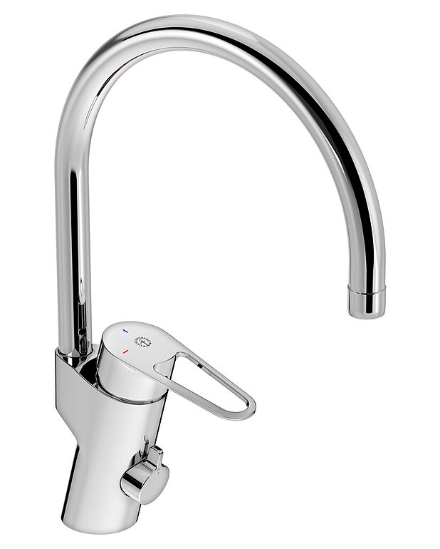 Keittiöhana Nautic – korkea juoksuputki - Sisältää alle 0,1 % lyijyä Säädetty ECO Flow Cold-start, hanasta tulee vain kylmää vettä, kun vipu on asetettu suoraan eteenpäin