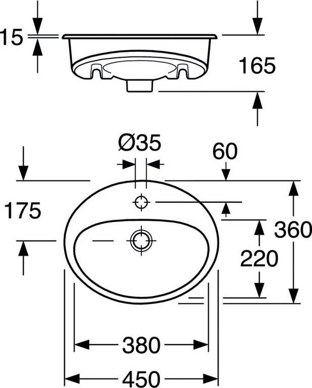 „Nautic” 5545 praustuvas - imontuojamas, 45 cm - Lengvas valymas ir minimalistinis dizainas
Montuojamas i stalvirši arba balda