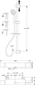 Blandingsbatteri bruser Nautic - termostat