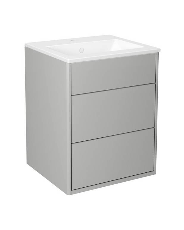 Bathroom cabinet Graphic - 45 cm - All-covering porcelain sink
Hidden compartment for storing small things 
The fold out compartment provides extra shelf space