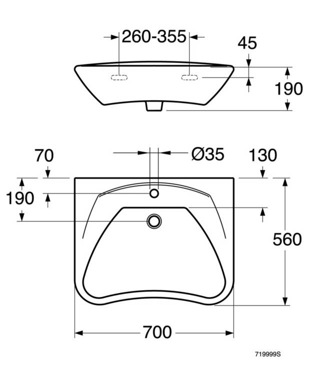 Valamu 7119 99 - poltkinnituseks, 70 cm - 