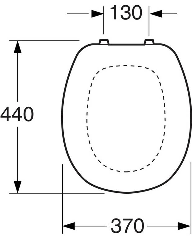 Standard seat - Toilet model 325, 344 from 1977-1995