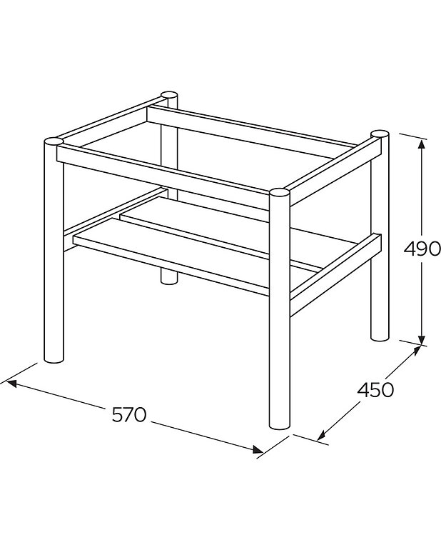 Ducentic legframe 60cm - Drawing - Gustavsberg_Ducentic_legframe_600_mm.jpg
