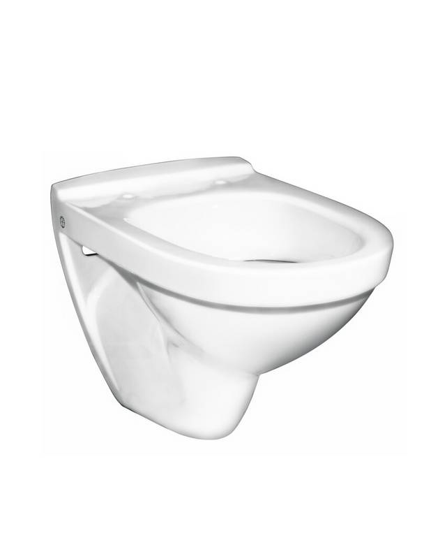 Væghængt toilet Nautic 5530 - Passer til vores Triomont fiksturer
Ceramicplus: hurtig og miljøvenlig rengøring
Fleksibel boltafstand c-c 180/230 mm