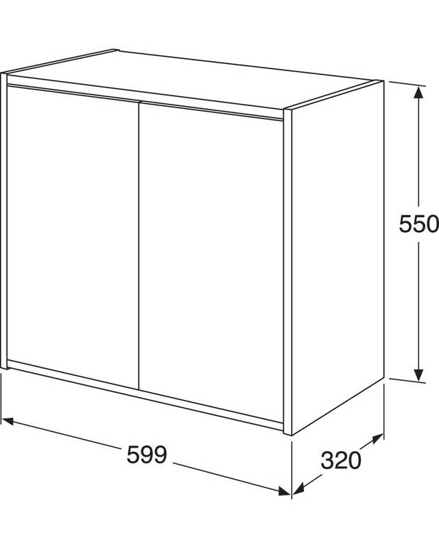 Väggskåp Artic - 60 x 32 cm - Mjukstängande dörrar
Kan monteras som överskåp eller på benställning för en mer möblerad känsla i badrummet
Upphängningssystem - lätt att montera och justera på vägg