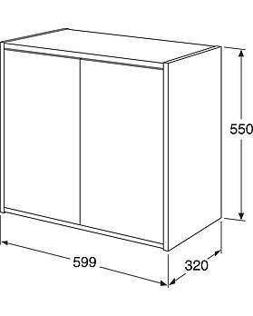 Seinäkaappi Artic – 60 x 32 cm - Mittapiirros - Gustavsberg_Wall_cabinet_Artic_320mm.jpg