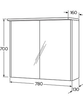 Ducentic-peilikaappi 80cm - Mittapiirros - Gustavsberg_Mirror_cabinet_Ducentic_800mm.jpg
