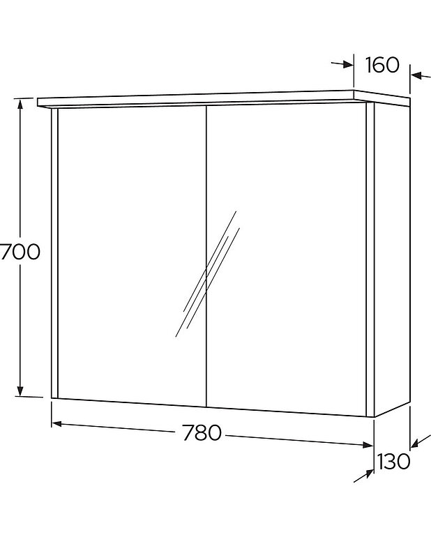 Ducentic-peilikaappi 80cm - Mittapiirros - Gustavsberg_Mirror_cabinet_Ducentic_800mm.jpg