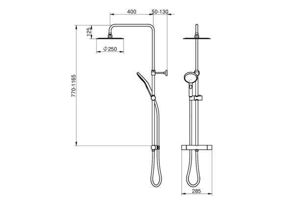 Dušas kolonna Estetic Round - Including smart shelf for more storage space
Maintains even water temperature during pressure and temperature changes
Combines nicely with our various shower sets