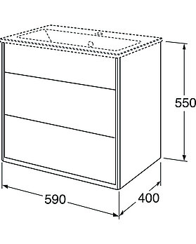 Vanity unit, Graphic – 60 cm - Drawing - GB71GCVU60xx00_drawing.jpg