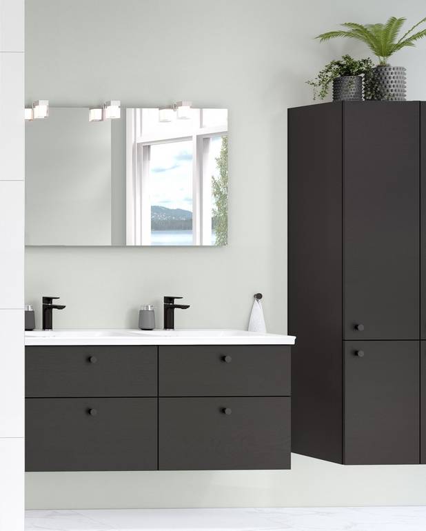 Bathroom cabinet Artic - 120 cm - Fully extendable drawers with soft closing
Washstand water trap that saves space in cabinet 
Manufactured in moisture resistant materials