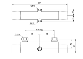 Blandebatteri dusj, Nordic - termostat