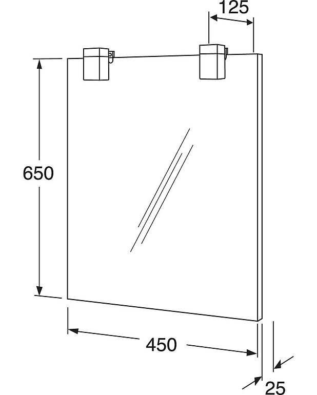  - For permanent installation on wall
Protection class IP44
LED lighting