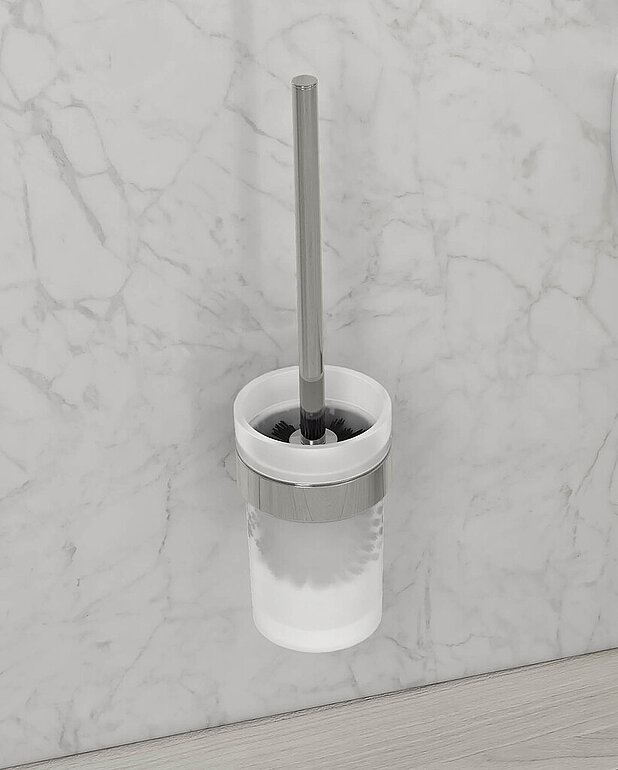 WC-poti hari ja hoidja Square - Sirgete joonte ja ümardatud nurkadega eksklusiivne disain
Paigaldus kruvidega või liimiga
Valmistatud messingist